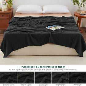 Love's Cabin muslin blanket couch throw to add warmth and texture.