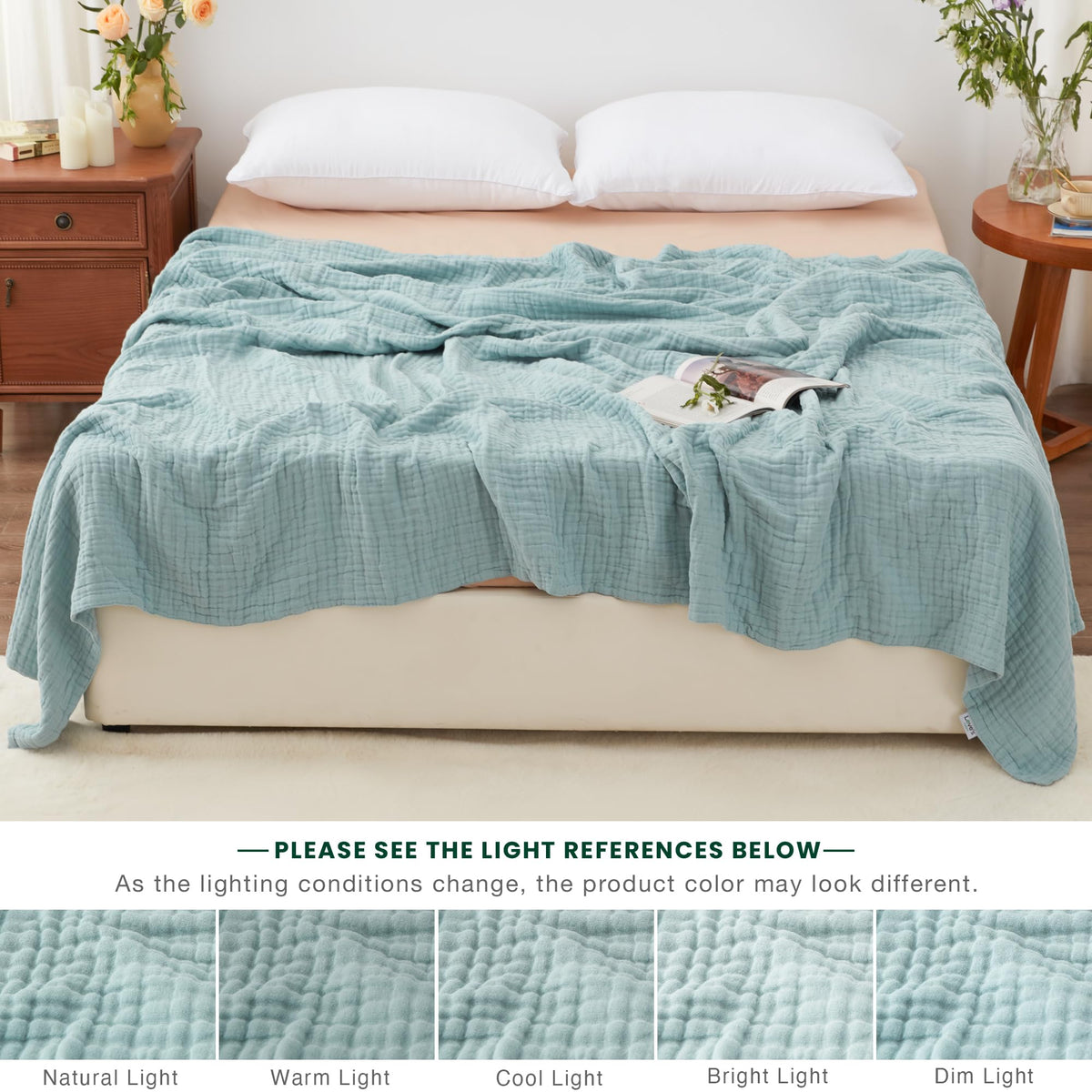 Love's cabin machine-washable muslin blanket for easy care