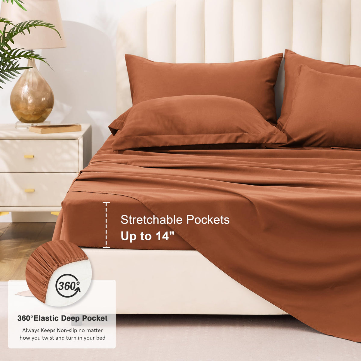 Love's cabin pillow shams maintain a tidy, tucked appearance all night.
