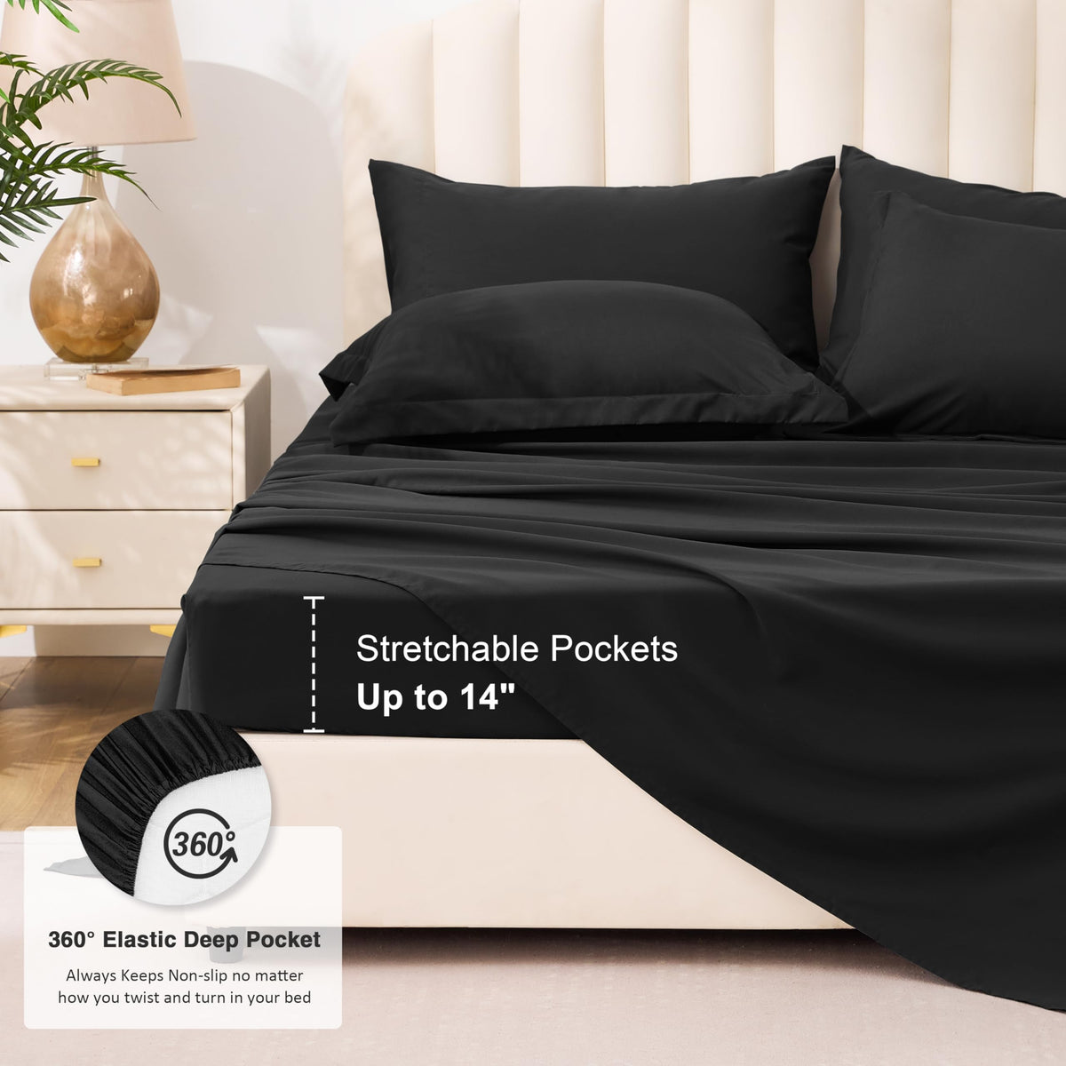 Love's Cabin ash black 7-piece bed in a bag simplifies shopping.