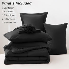 Love's Cabin ash black comforter set with visible stitch accents for quick refresh.