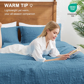 Love's cabin queen quilt and two shams ready for cozy, layered styling