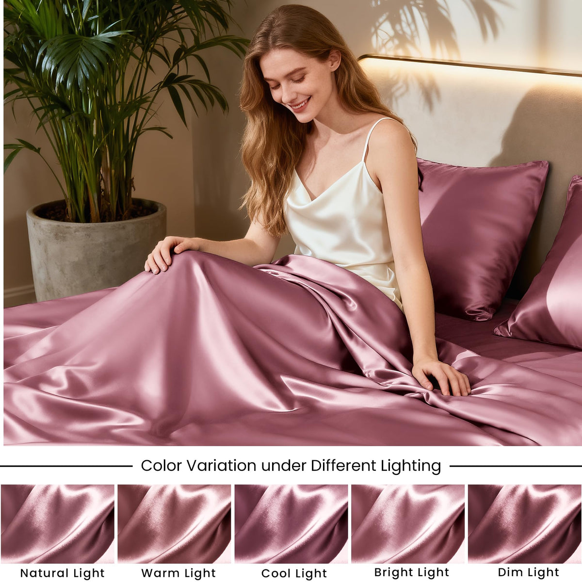 Wrinkle-resistant satin finish from Love's cabin for easy care and neat appearance