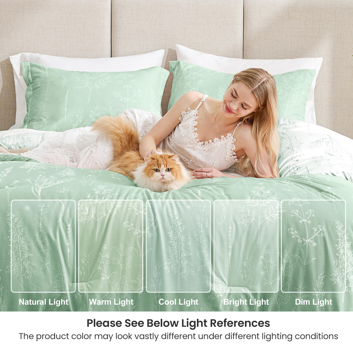 Love's cabin sage-green comforter with OEKO-TEX certification for safe materials
