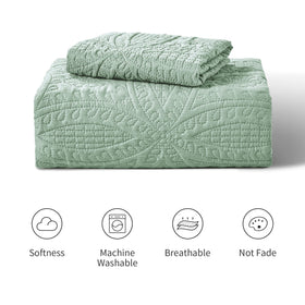 Love's cabin sage pillow sham complements twin quilt set