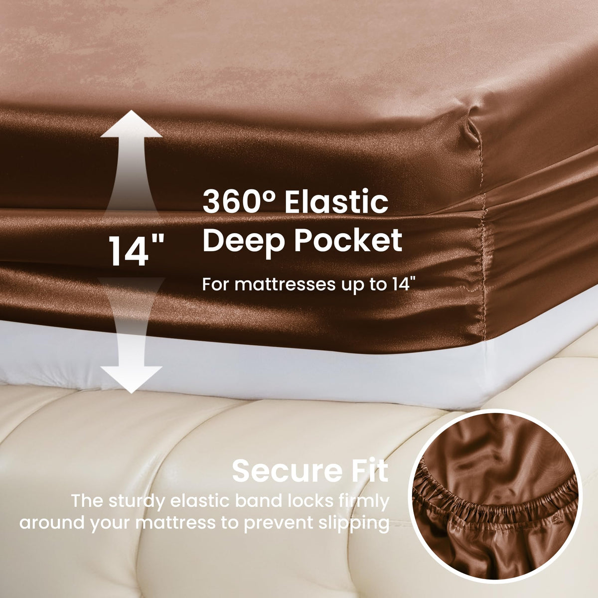 Love's cabin satin queen deep-pocket sheet stays snug on mattresses up to 14 inches.