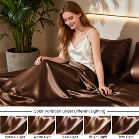Love's cabin satin queen sheets are machine washable for simple maintenance.
