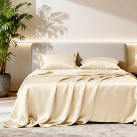 Love's cabin satin queen flat sheet 90x102 silky softness for cooler nights