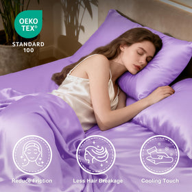 Love's Cabin satin queen pillowcase 1 with envelope closure and smooth surface.