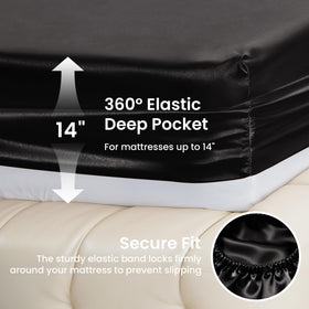 Love's cabin satin queen pillowcase-2 featuring snug fit and breathable comfort.