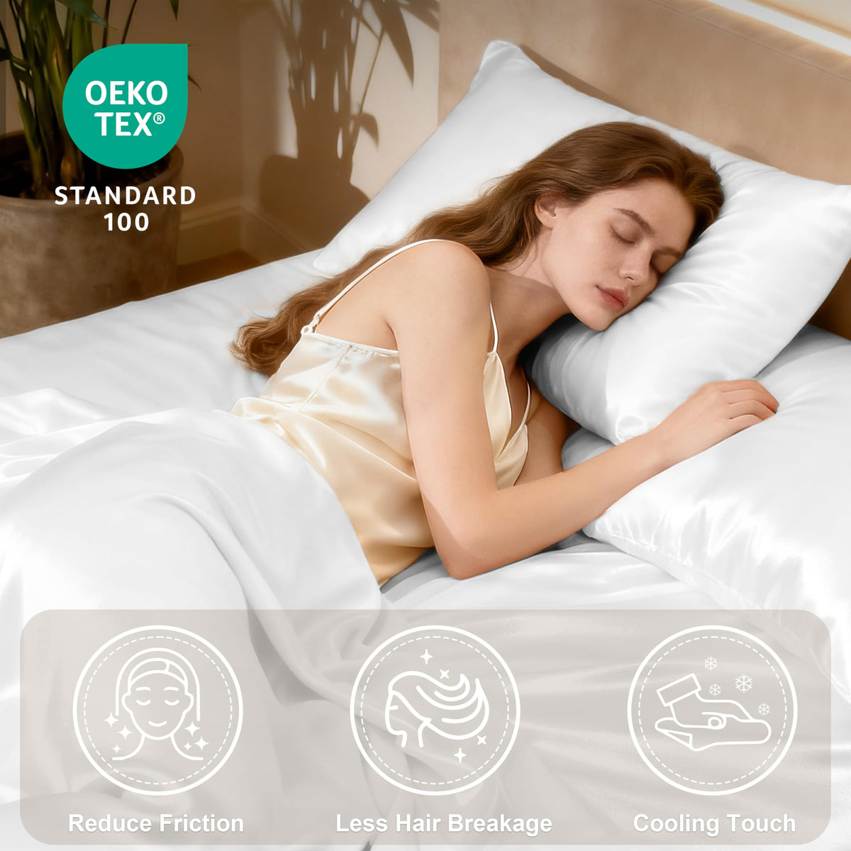 Love's cabin satin queen pillowcase 20x30 with enveloped closure prevents pillow escape.