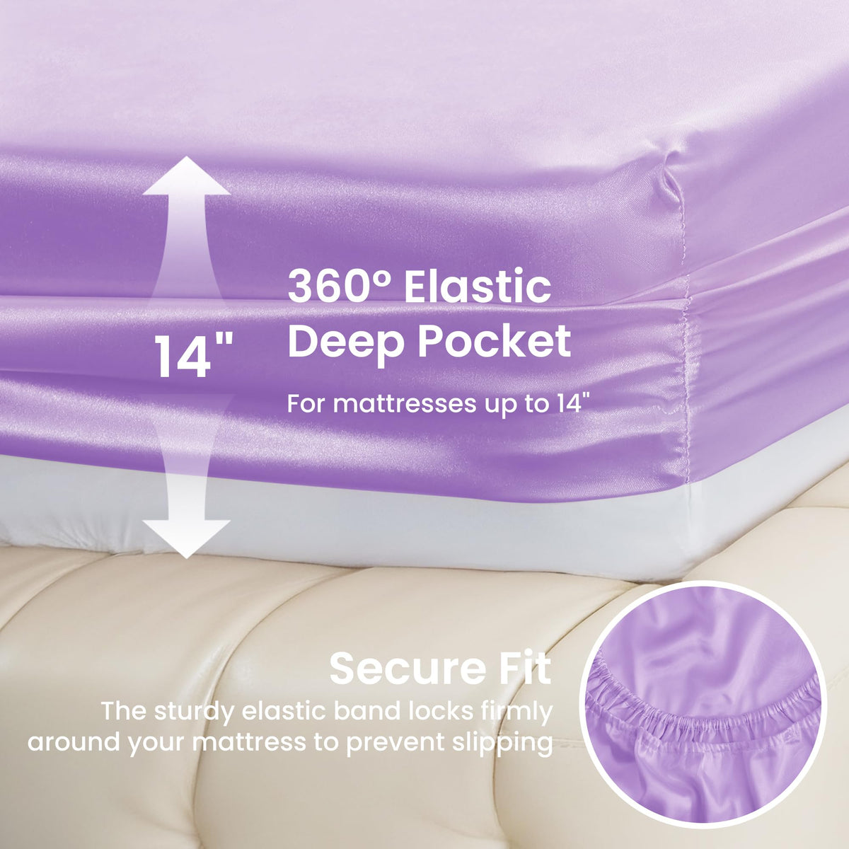Love's Cabin satin queen pillowcase 2 highlights secure closure and soft feel.
