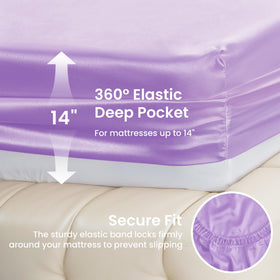 Love's Cabin satin queen pillowcase 2 highlights secure closure and soft feel.