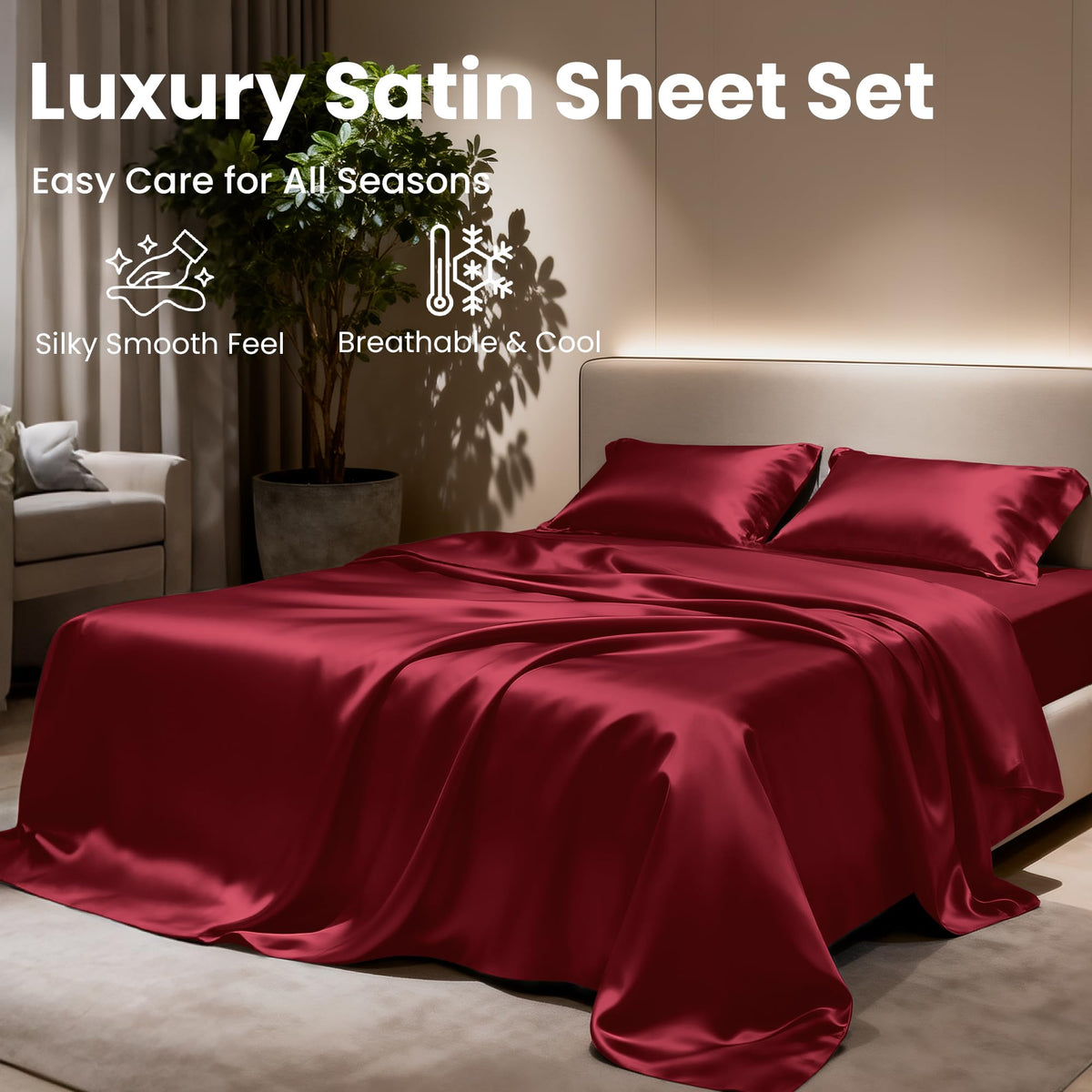 Love's Cabin satin care: machine wash cold, tumble dry low