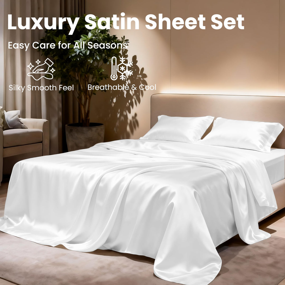 Love's cabin satin queen soft durable finish for long-lasting luxury.