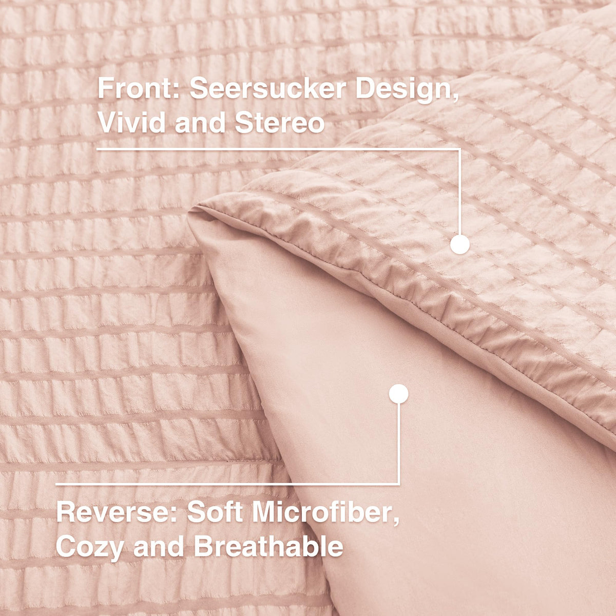 Love's Cabin Seersucker Pink pillowcase adds smooth surface for restful sleep