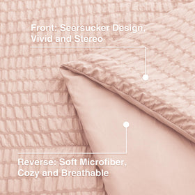 Love's Cabin Seersucker Pink pillowcase adds smooth surface for restful sleep