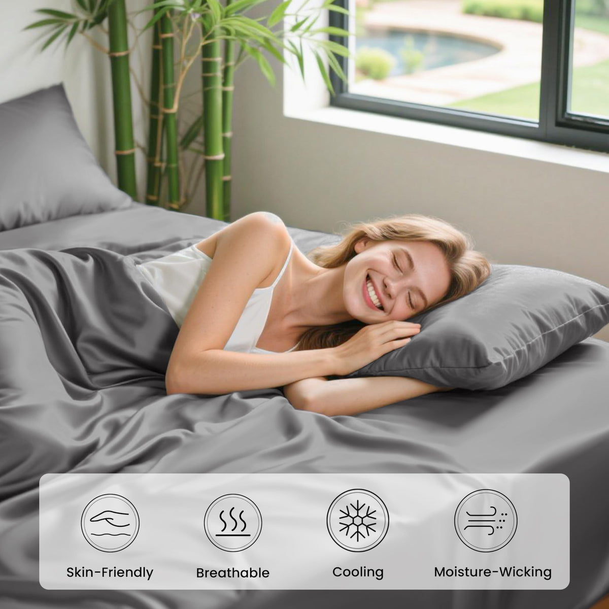 Love's cabin silky pillowcase closure reduces friction for smoother hair.