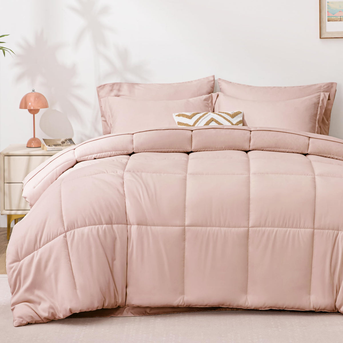Love's cabin twin comforter set blush pink packaging highlights easy all-season bedding upgrade