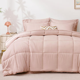 Love's cabin twin comforter set blush pink packaging highlights easy all-season bedding upgrade