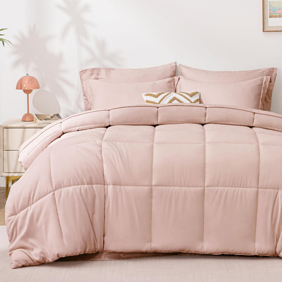 Love's cabin twin comforter set blush pink packaging highlights easy all-season bedding upgrade