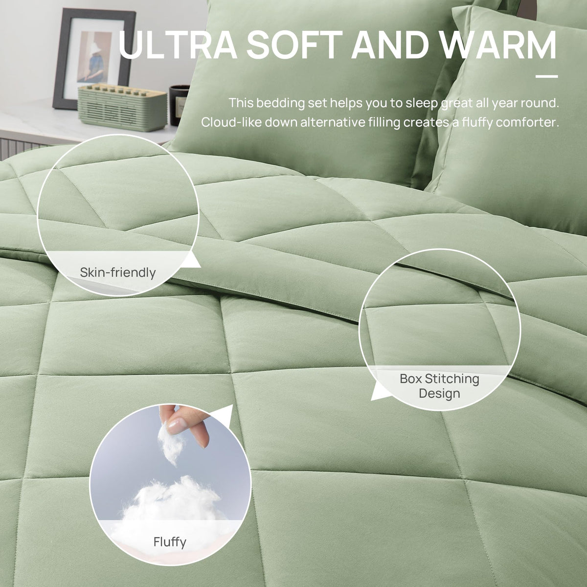 Love's cabin twin comforter sage pillow sham adds cohesive styling and secure pillow support.