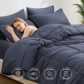 Love's cabin twin fitted sheet Indigo Blue with 14-inch pocket ensures secure fit