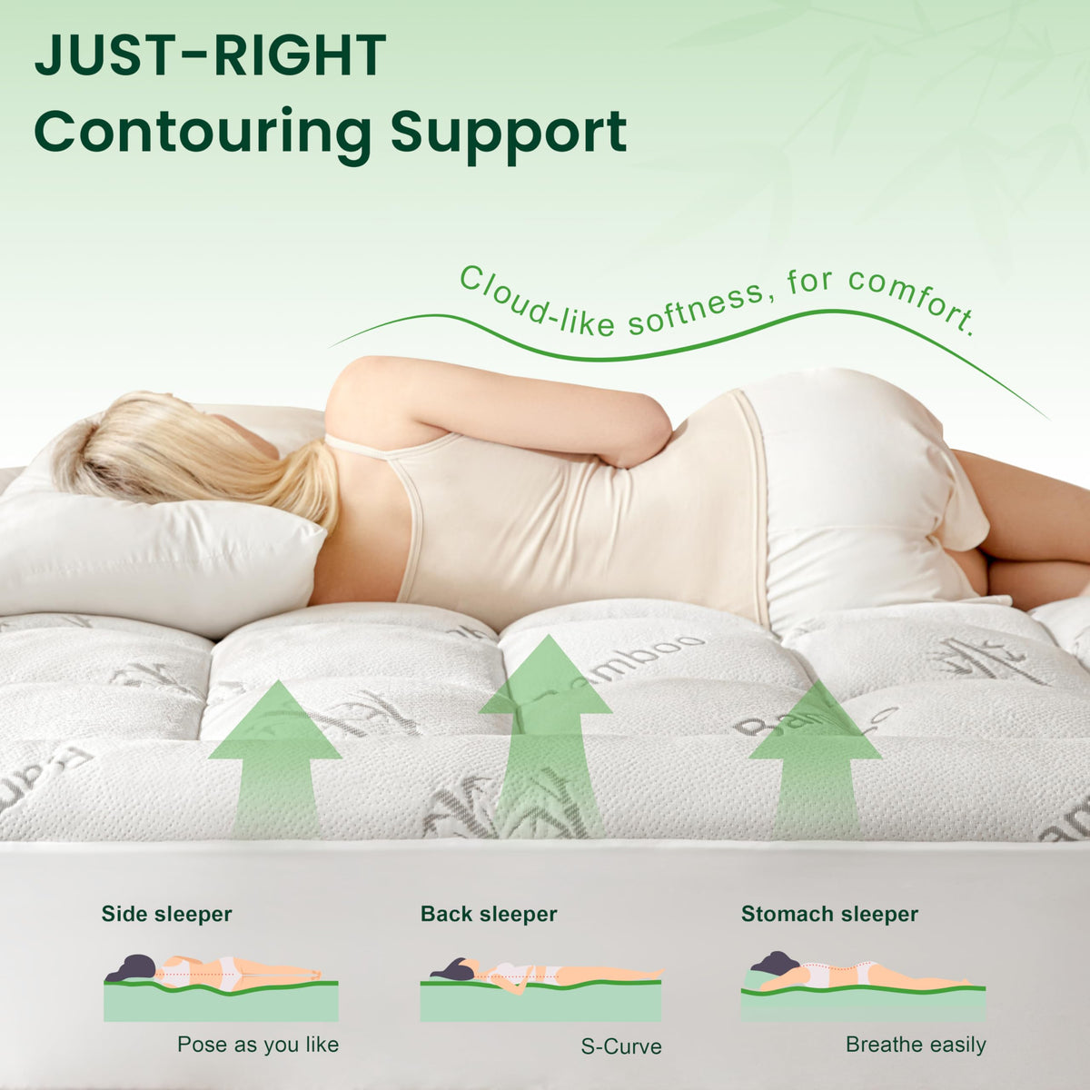 Love's Cabin mattress topper is machine washable, simplifying care and maintenance.