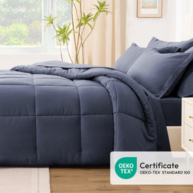 Love's cabin twin pillow shams Indigo Blue complete the coordinated look