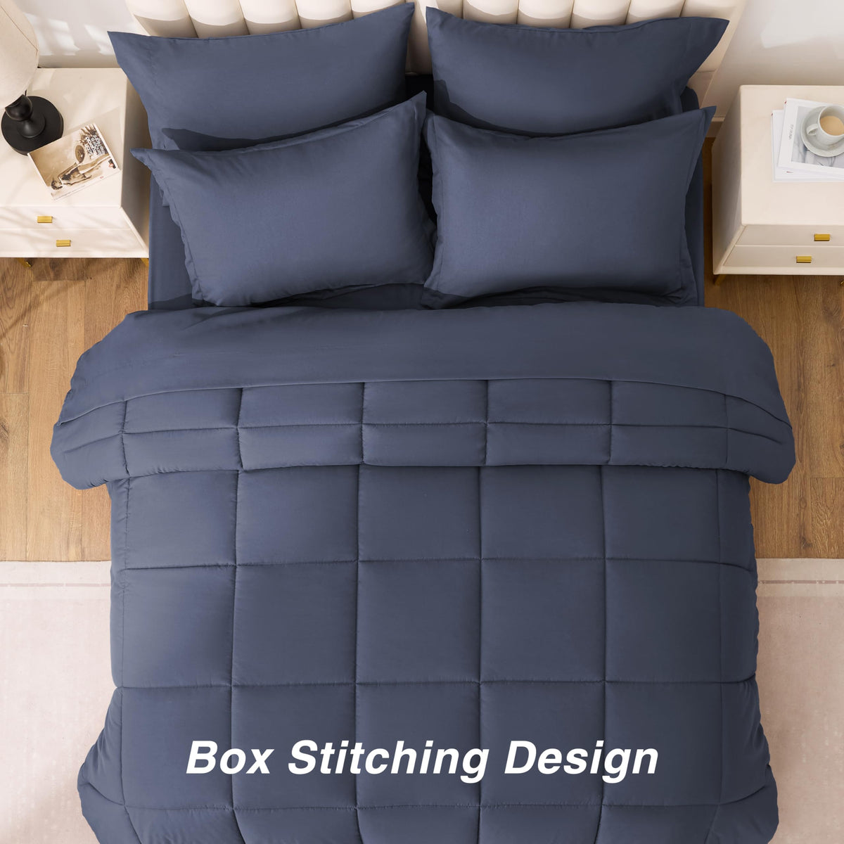 Love's cabin twin pillowcase Indigo Blue with envelope closure keeps pillow securely in place