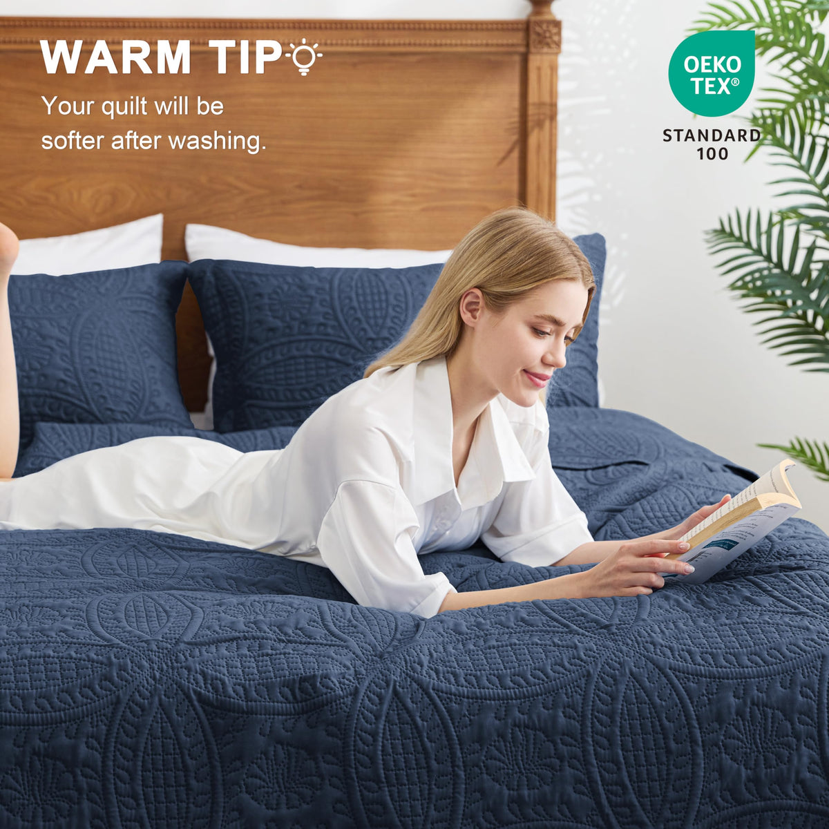 Love's cabin ultrasonic-pressed quilt durability in soft brushed polyester.