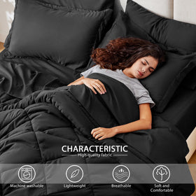 Love's cabin 240gsm down-alternative comforter provides lightweight warmth.