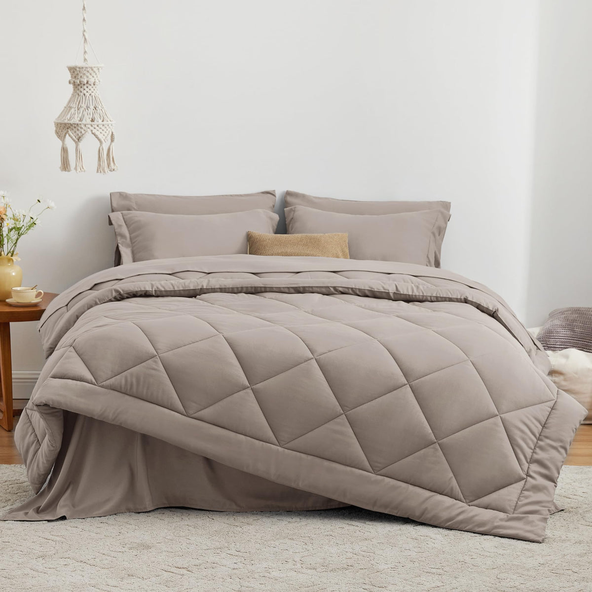 Close-up of Love's cabin Burlwood fabric showing soft, breathable texture.