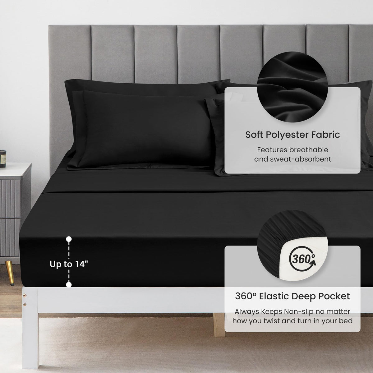 Love's cabin envelope pillowcases keep pillows secure during sleep.