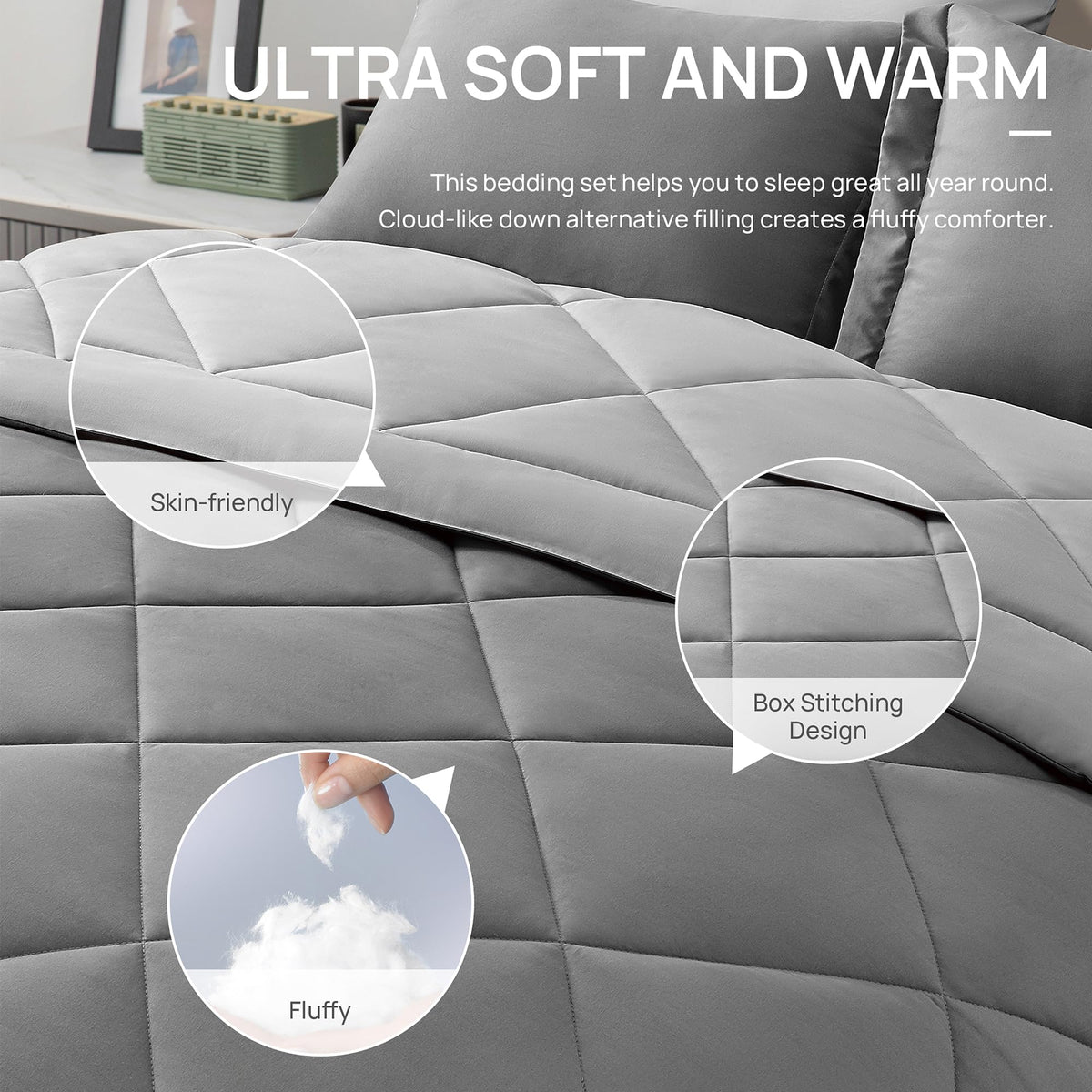 Love's Cabin fitted sheet with 14-inch deep pockets on a mattress