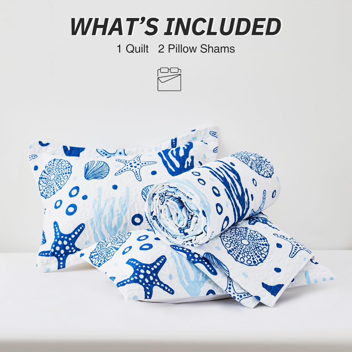 Love's cabin pet-friendly coastal quilt is great for families.