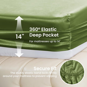 Love's cabin sage satin pillowcase-2 provides smooth sleep and wrinkle resistance