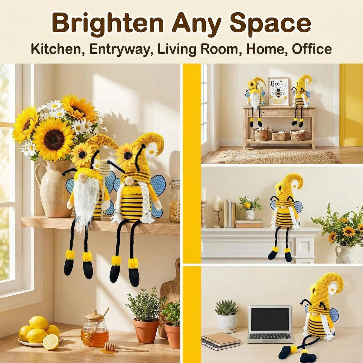Lovinland sunflower bee decor gnome for festive parties and events