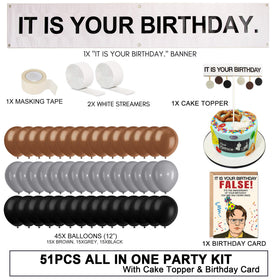 LovinParty office birthday balloons in grey, brown, and black for a professional party palette.