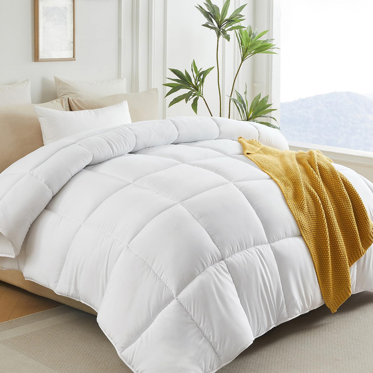 L LOVSOUL down-alternative oversized king comforter 120x98 inches for year-round comfort