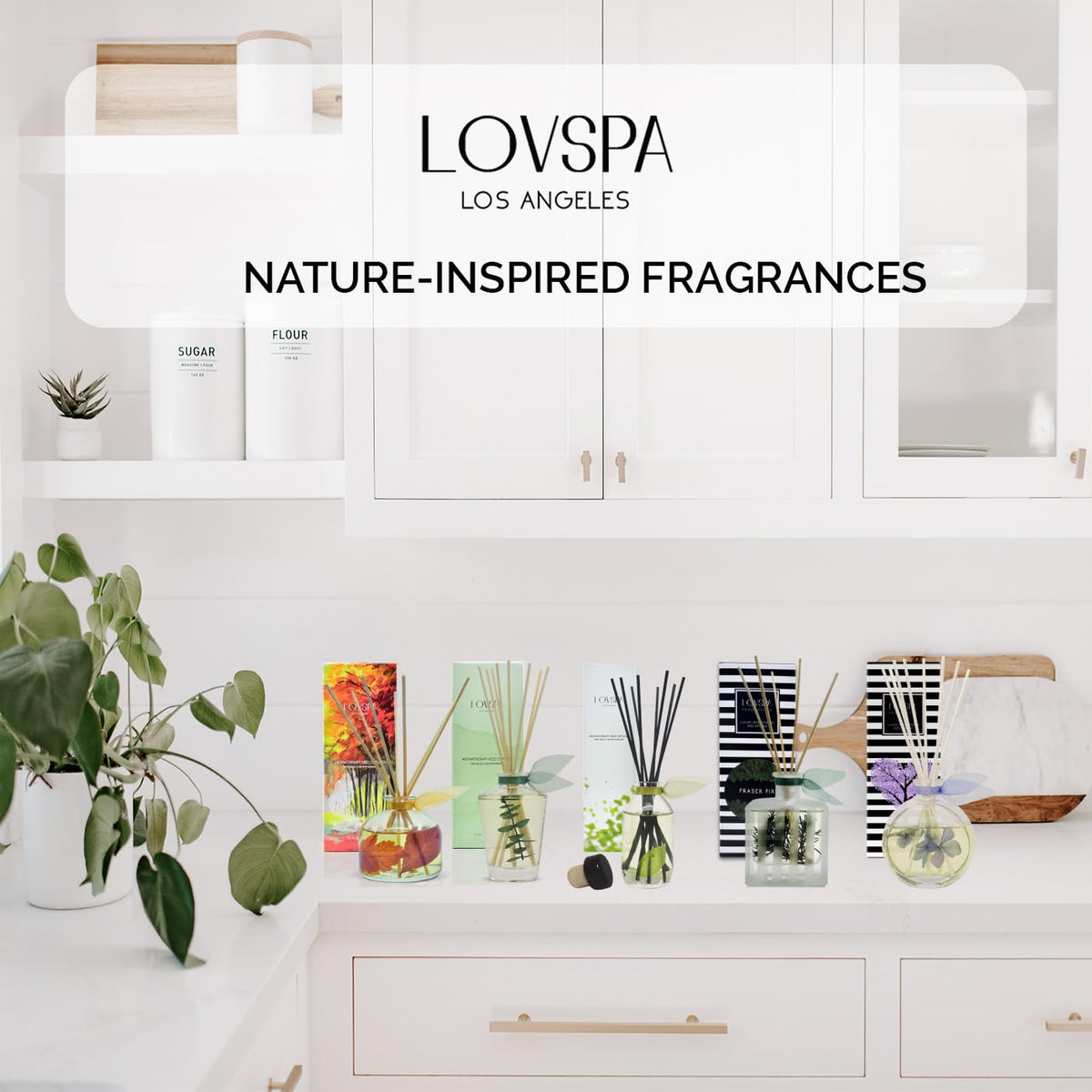 Elegant diffuser with clean branding and minimalist design.