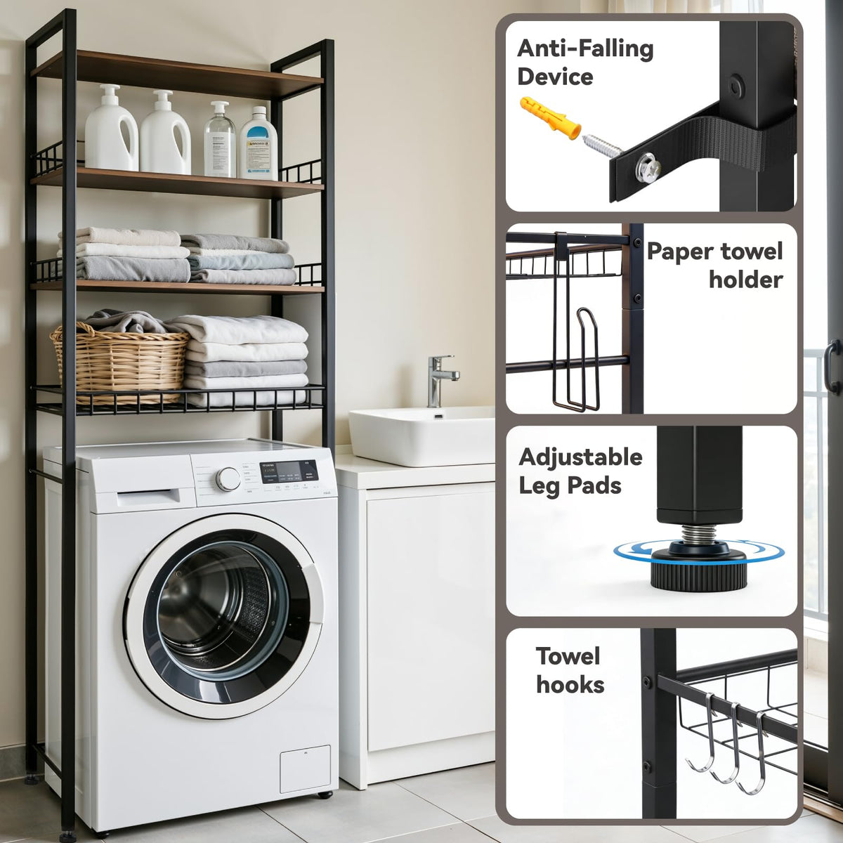 Lovswan durable metal construction provides sturdy daily support.