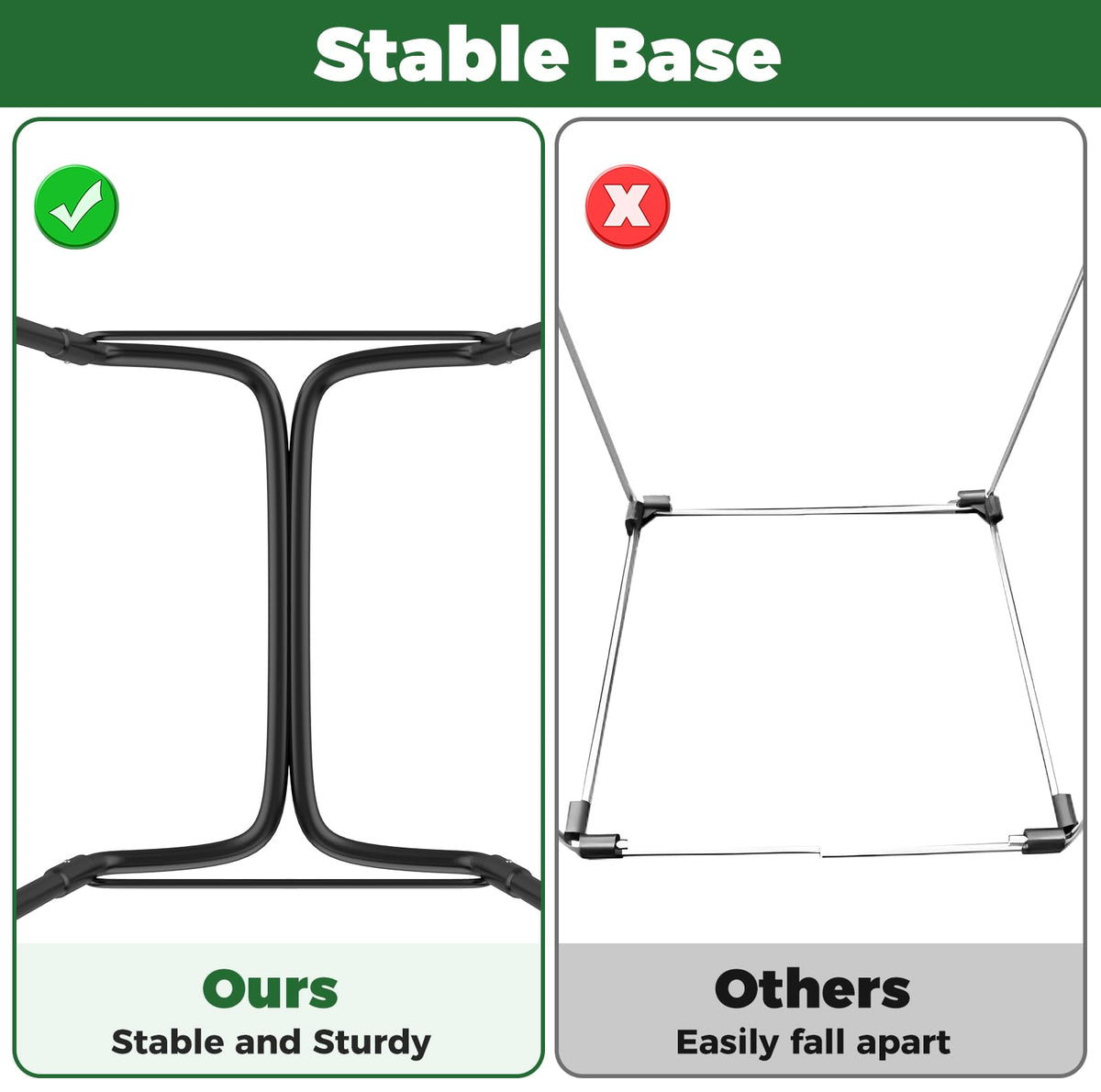 Loyala outdoor trash bag holder keeps spaces neat and ready for disposal.