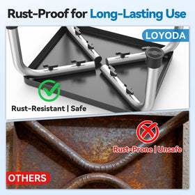 Loyoda stool in bathroom setting demonstrating safe reach and stability.