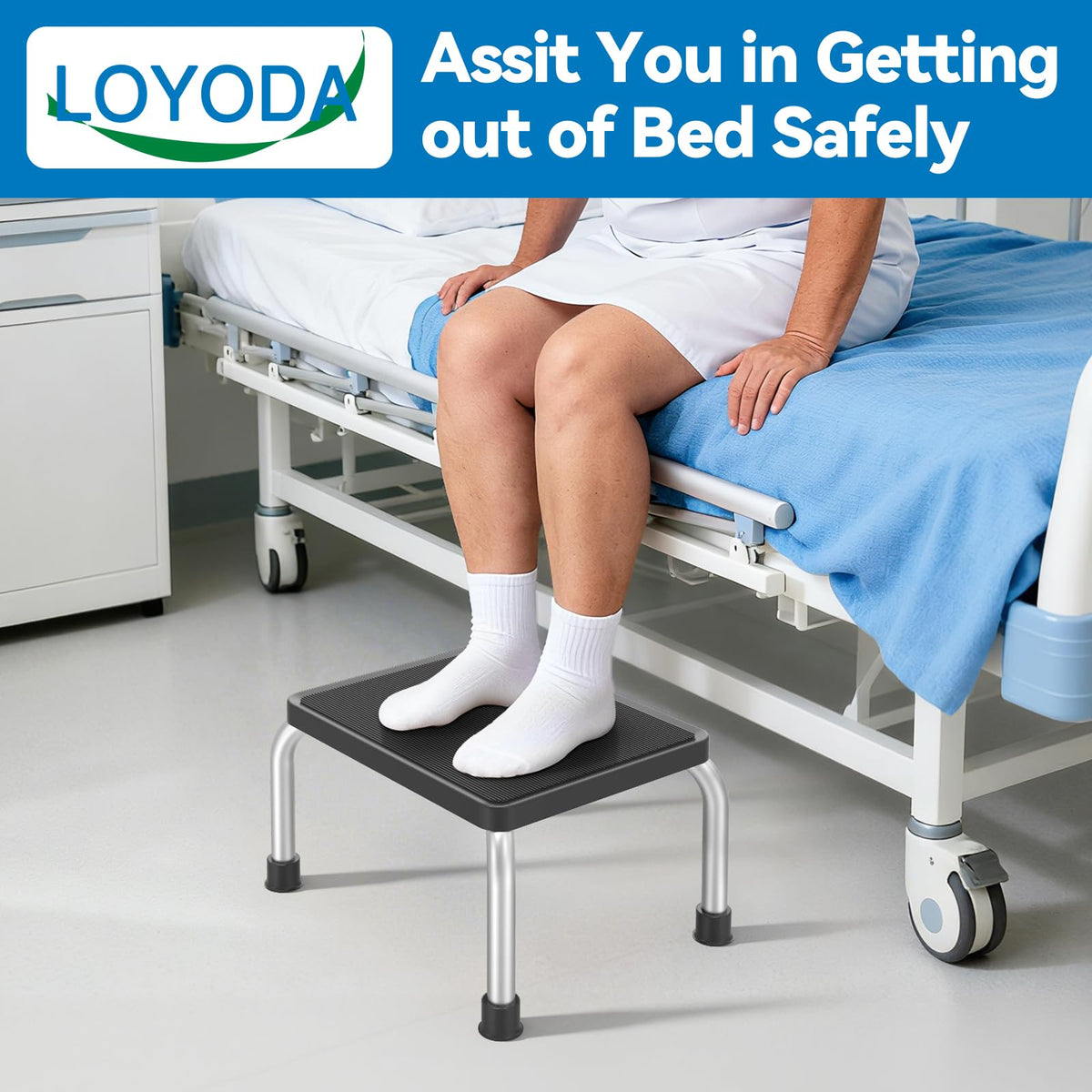 Loyoda step stool heavy-duty frame close-up showing durability.