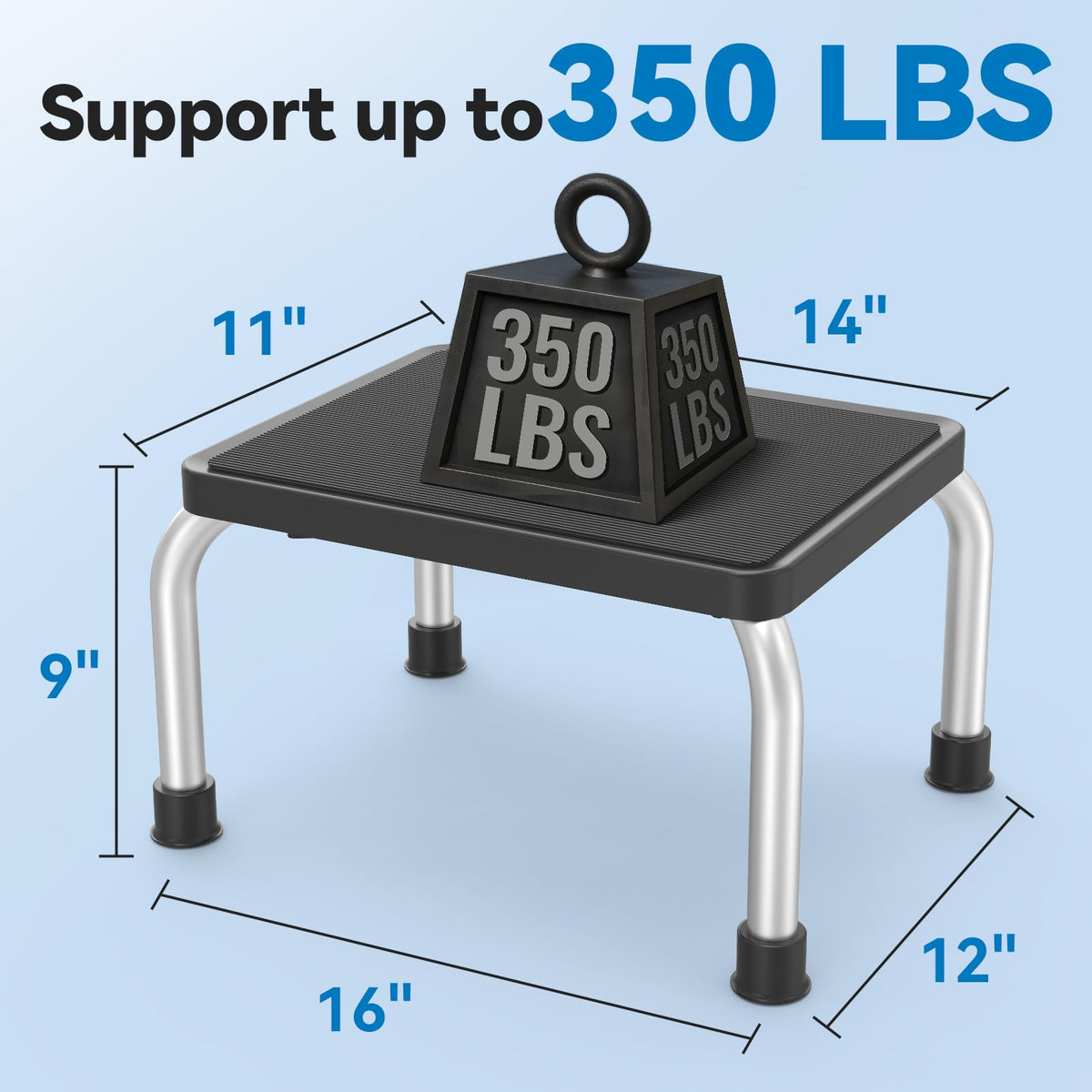 Loyoda step stool in kitchen use for easier cabinet access.