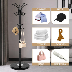 LOZABEE freestanding coat rack placed in an entryway for a modern, sturdy look.