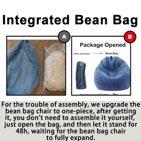 LPMOERA kids bean bag chair provides cozy seating with easy relocation.