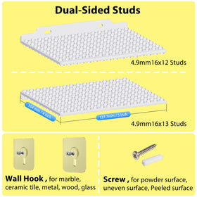 LRANFOW dual-sided brick display shelves invite creative layouts from both sides.