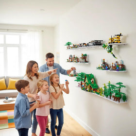 LRANFOW organized brick storage for collectibles and mini builds.